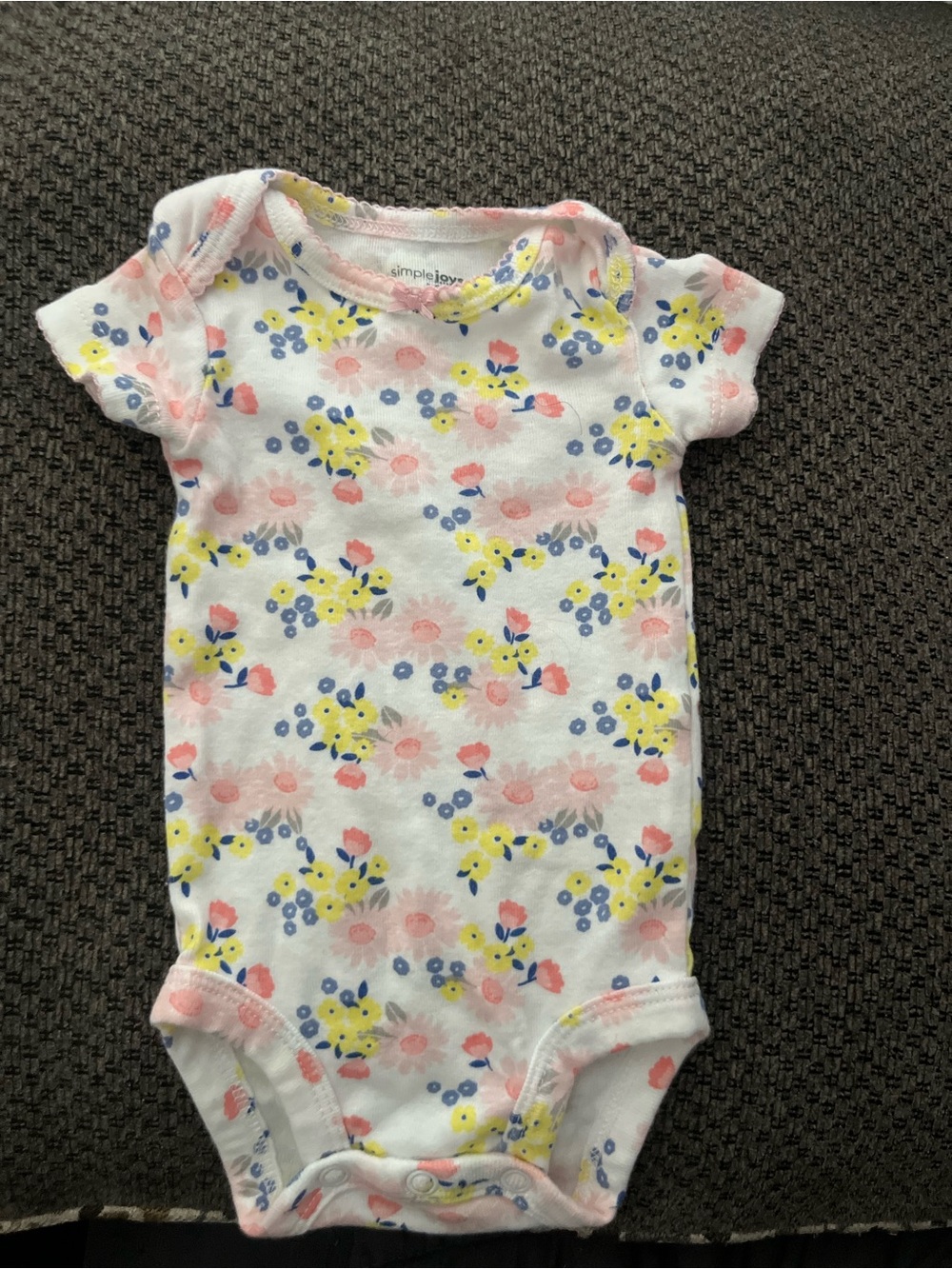 Simple Joys White Floral Baby One-Piece Bodysuit